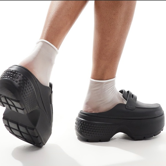 Crocs Stomp Black Loafer M6 W8 - Picture 3 of 6